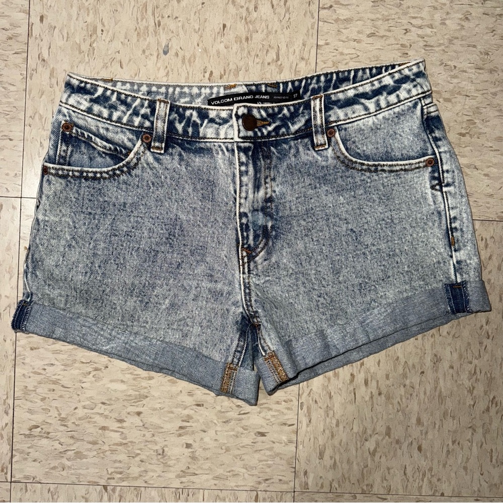 Volcom Women's Faded Blue Jean Shorts